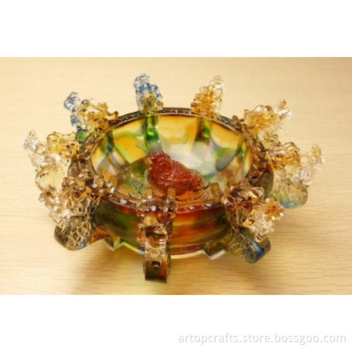 animal shaped nine dragons liu li fruit plate